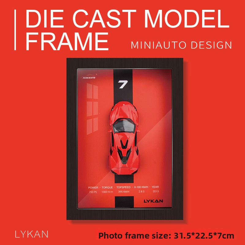 Three-dimensional photo frame hanging picture alloy car model