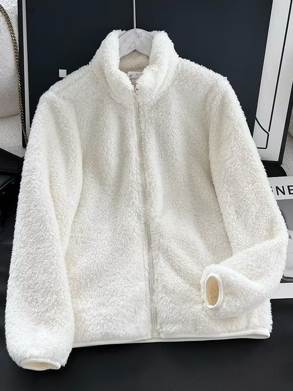 Women's Fleece Zipper Jacket Long Sleeve Casual Coat