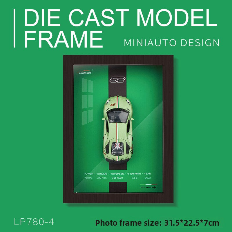 Three-dimensional photo frame hanging picture alloy car model