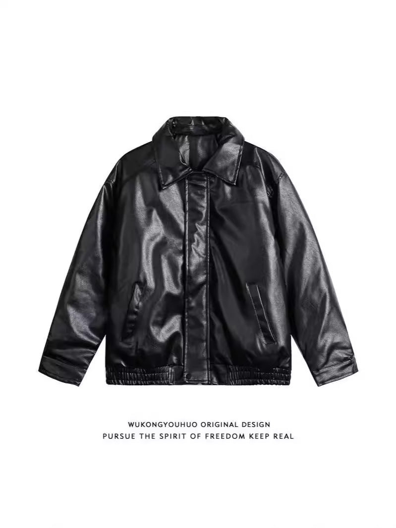 Solid Color Motorcycle Jacket