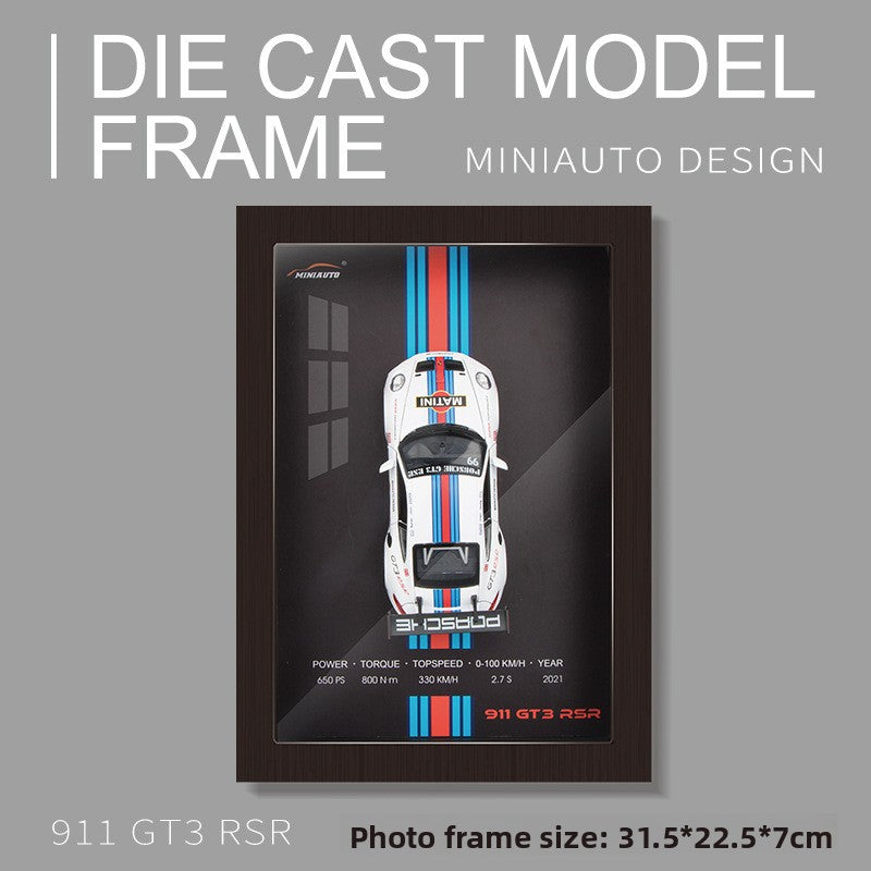 Three-dimensional photo frame hanging picture alloy car model