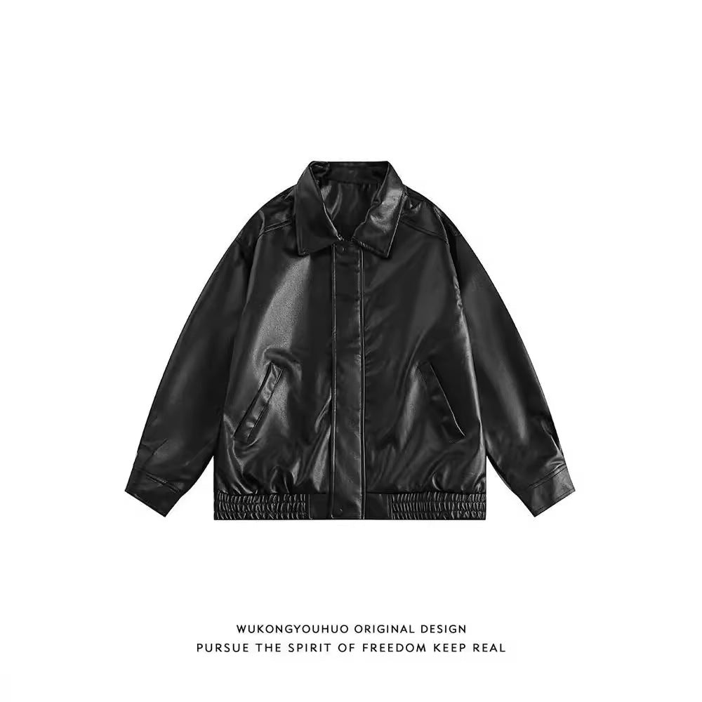 Solid Color Motorcycle Jacket