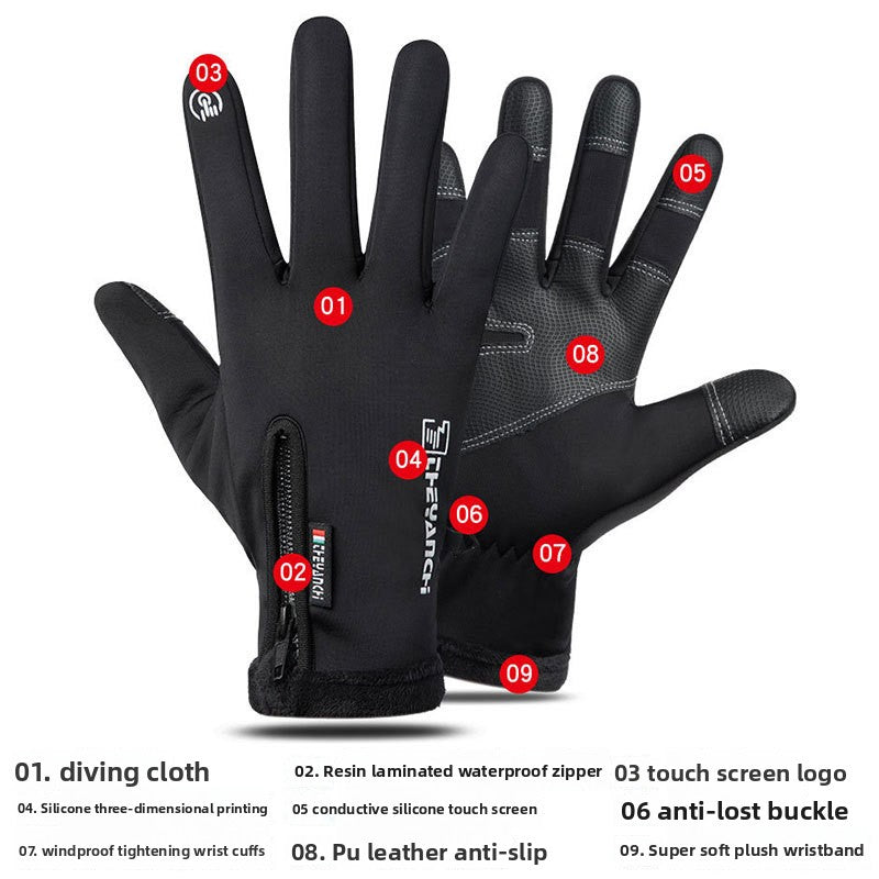 Winter Cycling Gloves for Men with Touch Screen and Windproof Design
