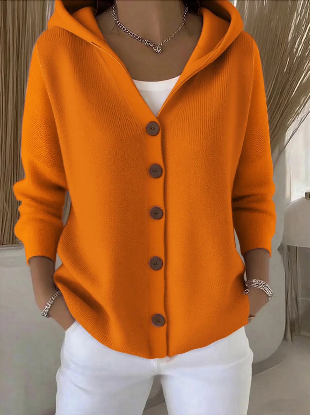 Women's Hooded Knit Cardigan