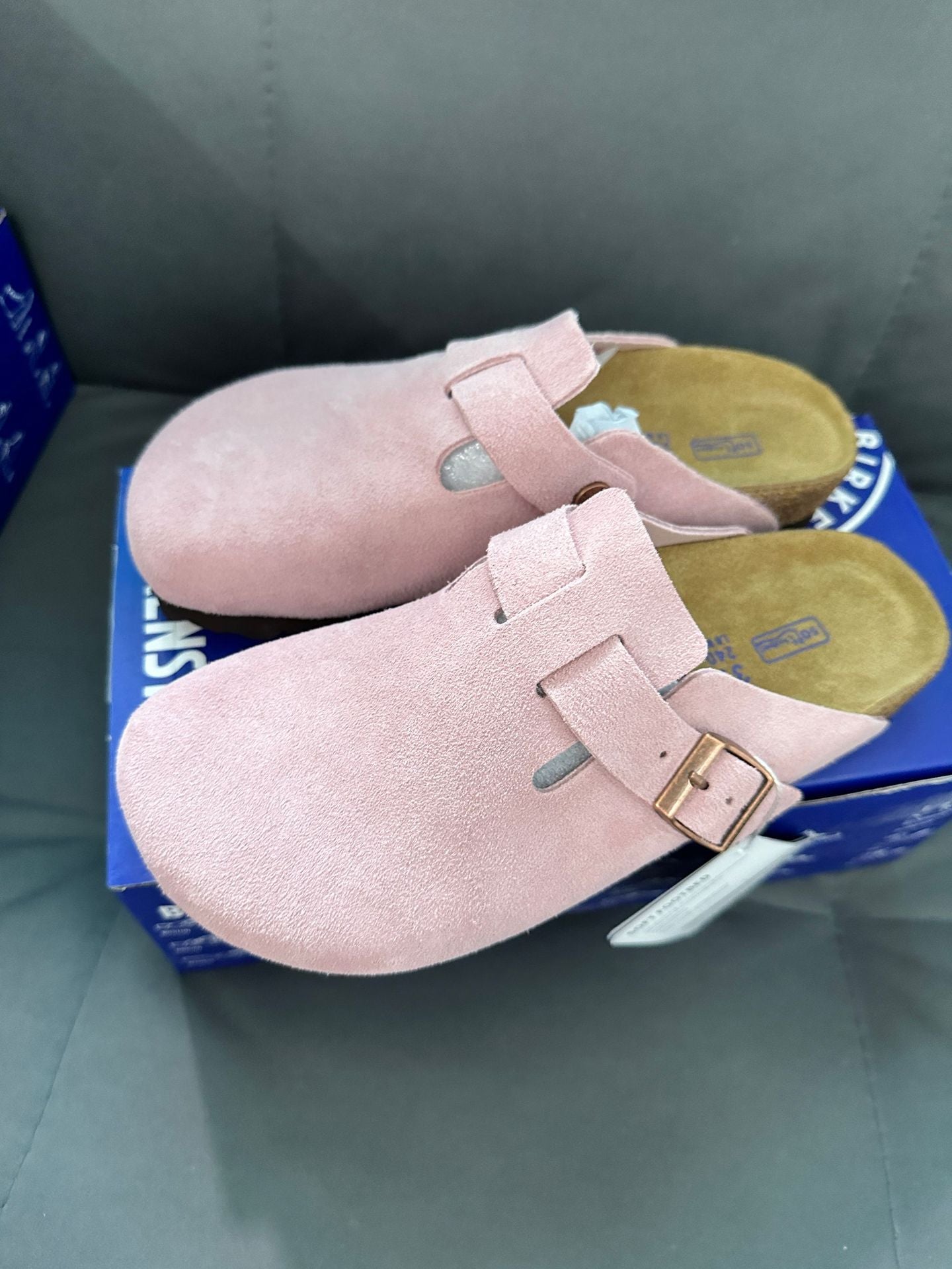 Unisex Leather Slippers with Cork Sole