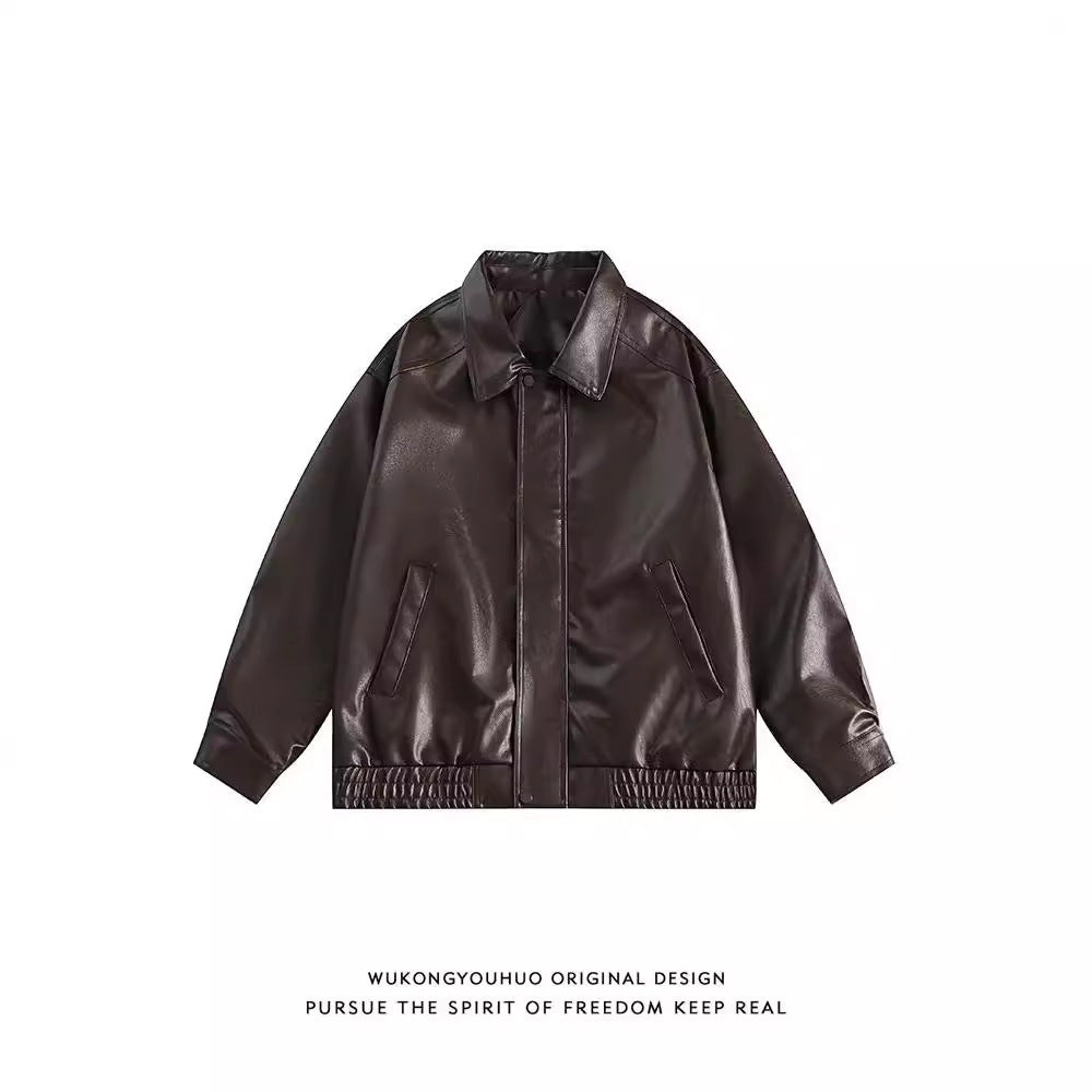 Solid Color Motorcycle Jacket