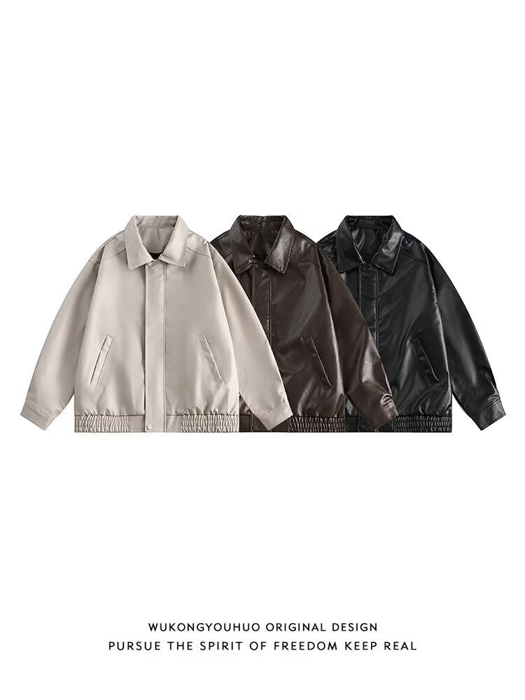 Solid Color Motorcycle Jacket