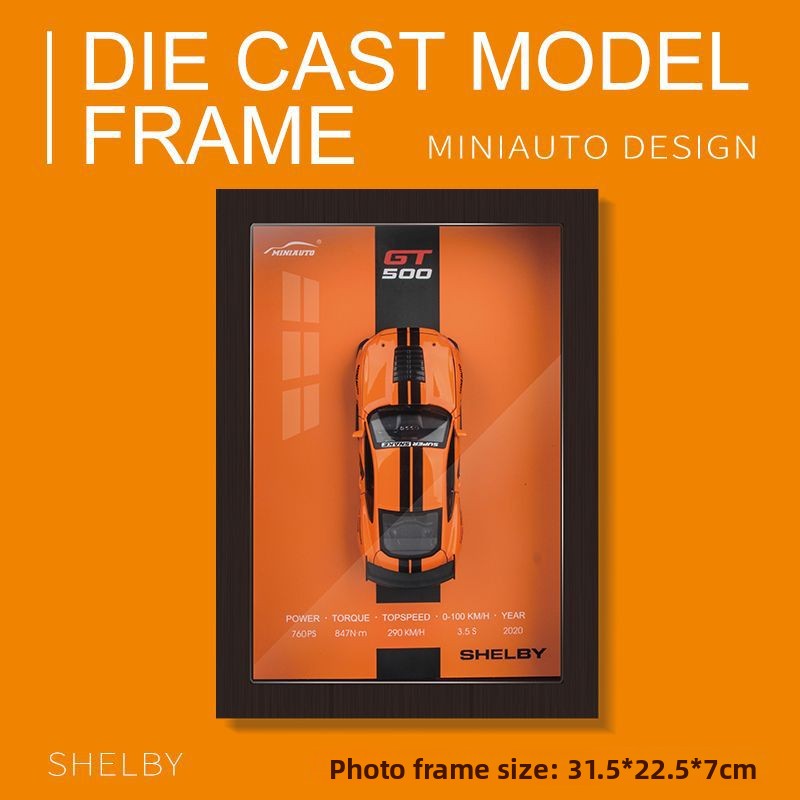 Three-dimensional photo frame hanging picture alloy car model