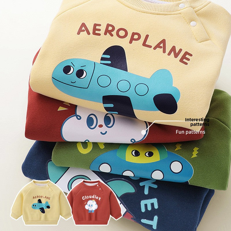Children's Fleece-Lined Casual Sweatshirt