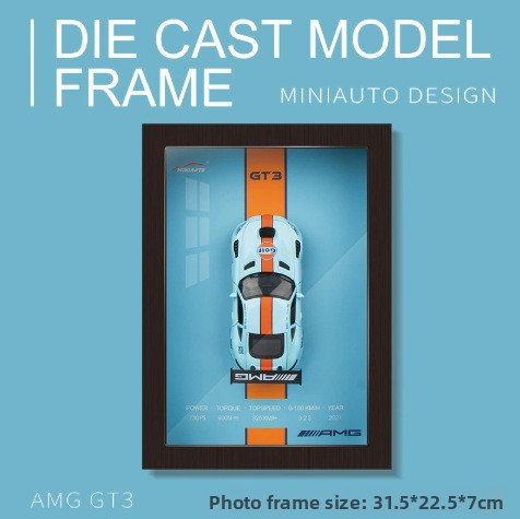 Three-dimensional photo frame hanging picture alloy car model