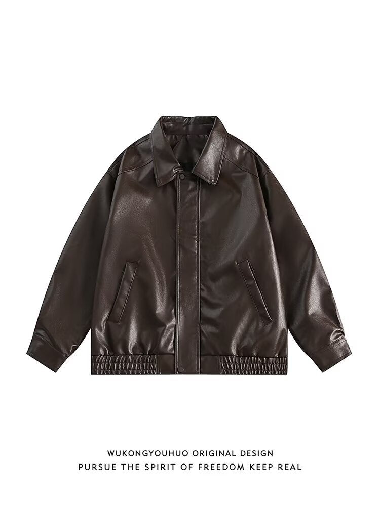 Solid Color Motorcycle Jacket