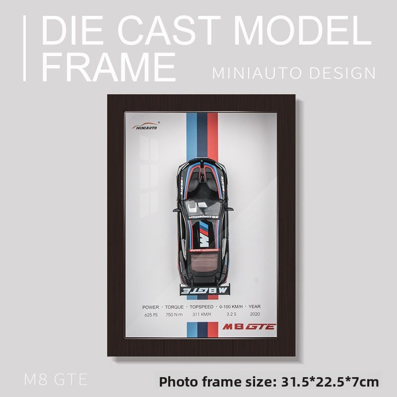 Three-dimensional photo frame hanging picture alloy car model