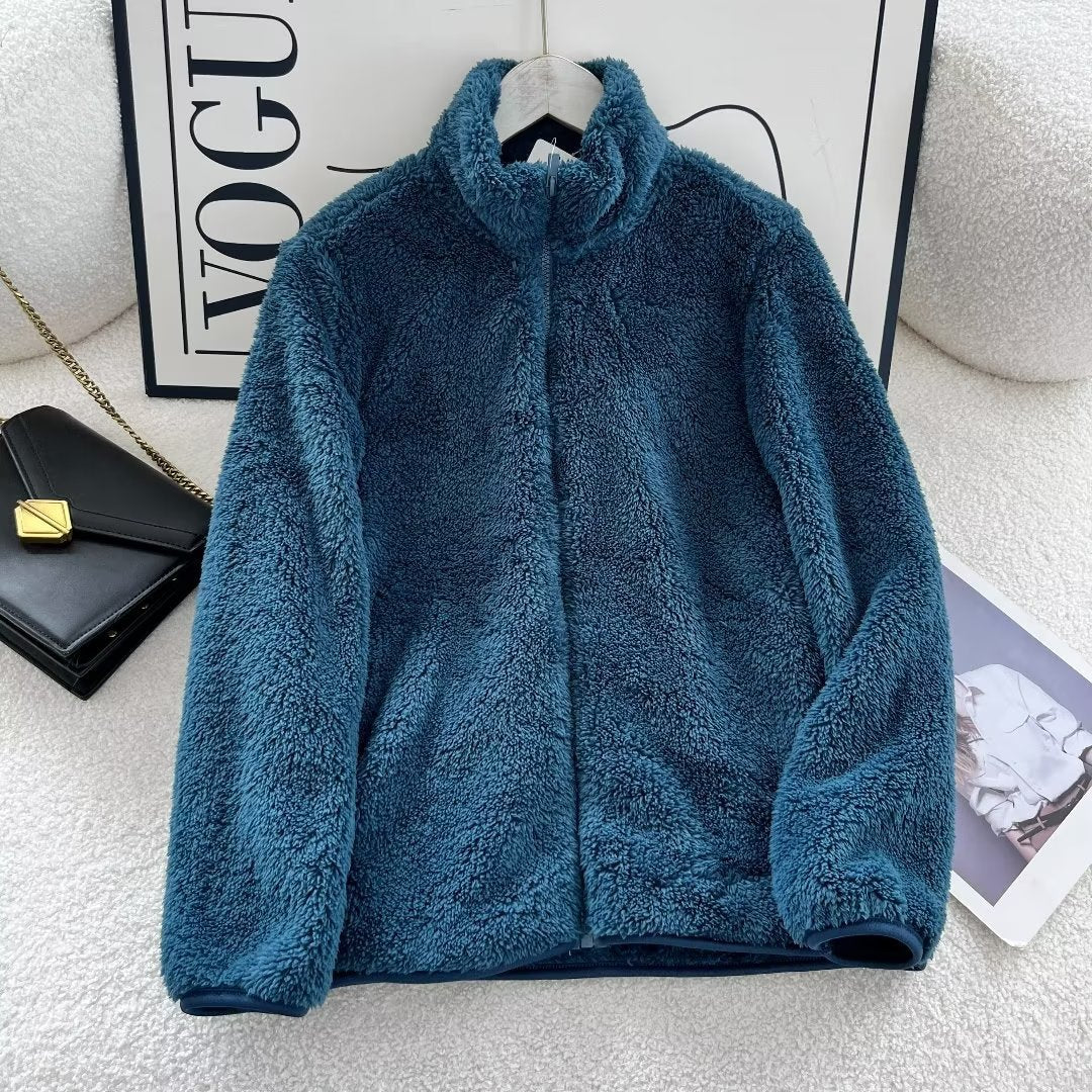 Women's Fleece Zipper Jacket Long Sleeve Casual Coat