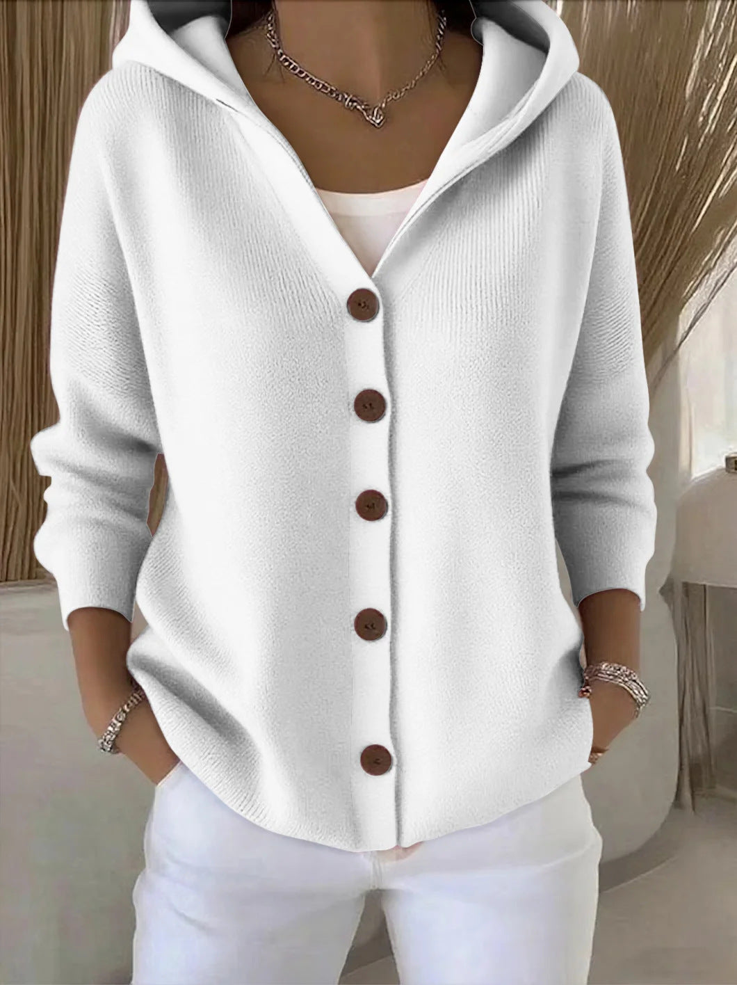 Women's Hooded Knit Cardigan