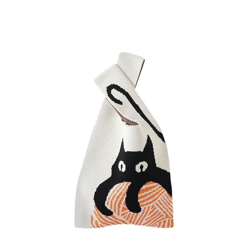 Women's Knitted Wool Bucket Bag