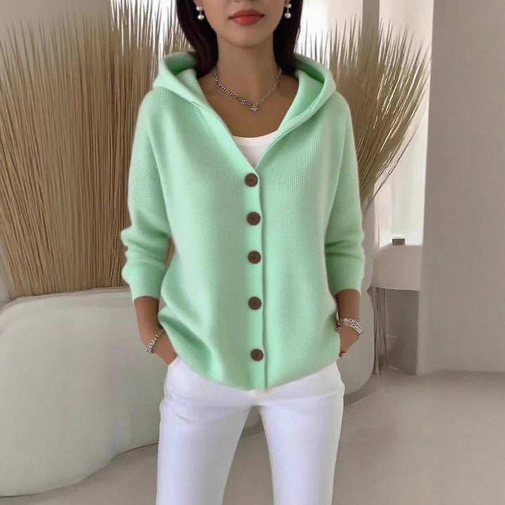 Women's Hooded Knit Cardigan