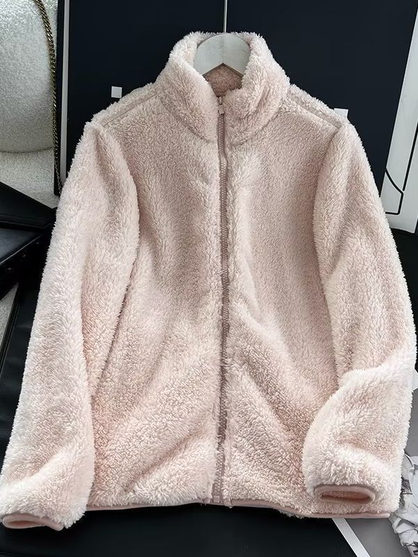 Women's Fleece Zipper Jacket Long Sleeve Casual Coat