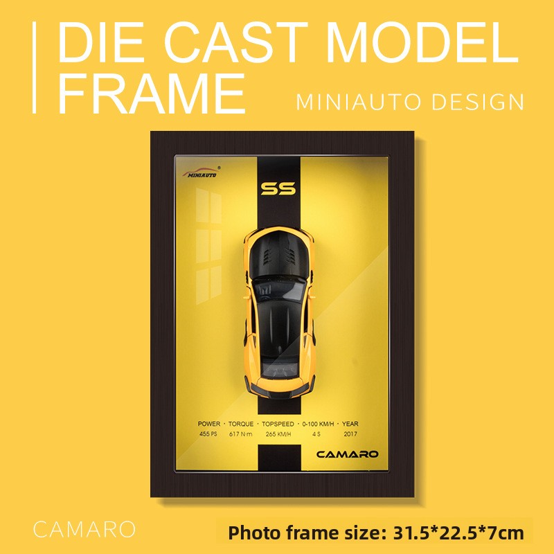 Three-dimensional photo frame hanging picture alloy car model