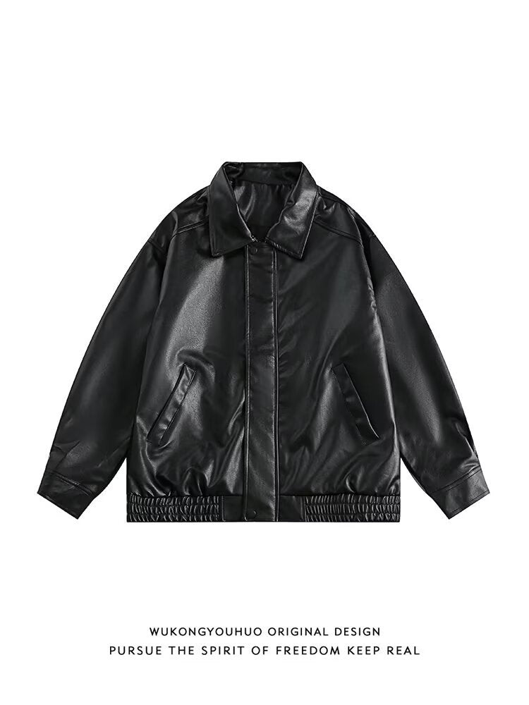 Solid Color Motorcycle Jacket