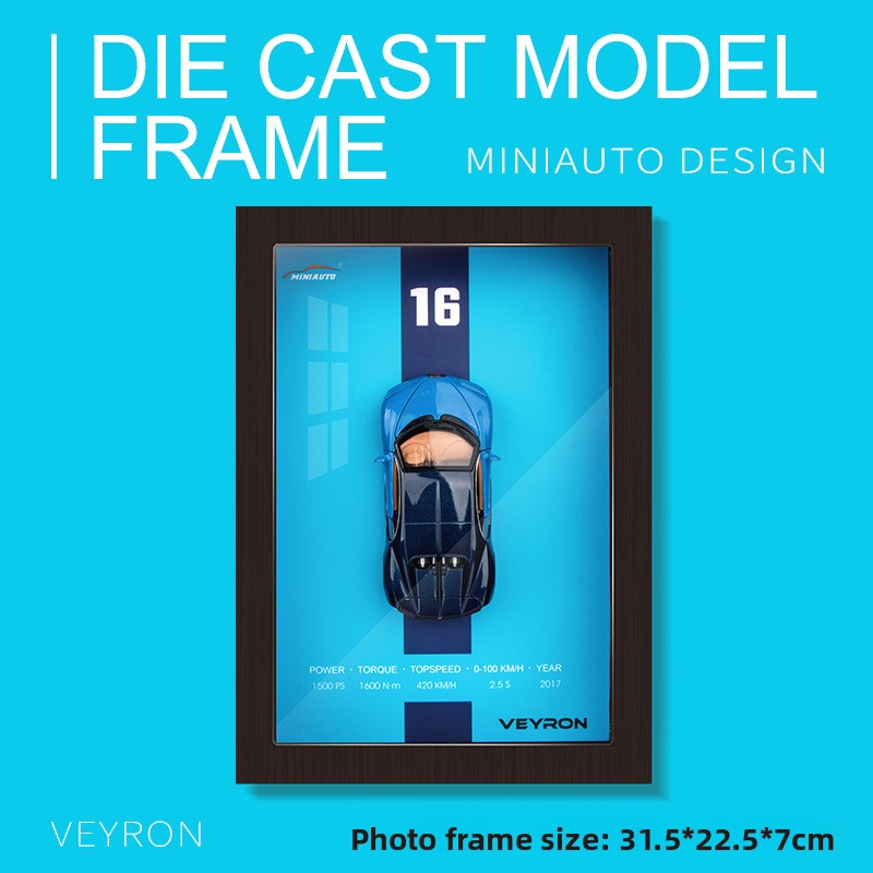 Three-dimensional photo frame hanging picture alloy car model