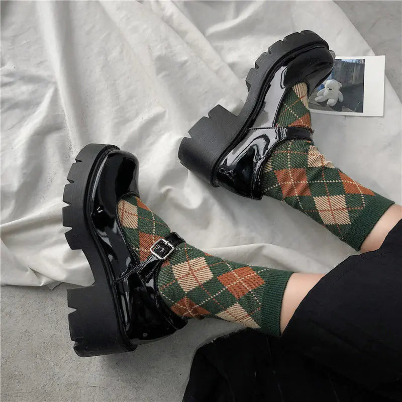 Mary Jane Chunky Heel Vintage Style Shoes