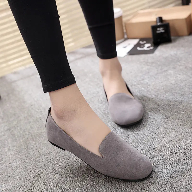 Flat Round-Toe Loafers - Casual Slip-On Shoes