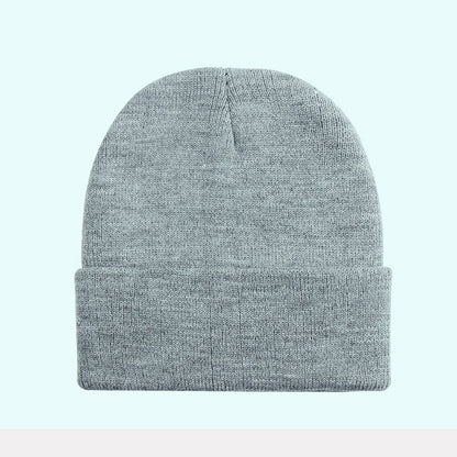 Outdoor sports LED button electronic light knitted hat