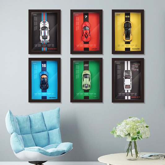 Three-dimensional photo frame hanging picture alloy car model