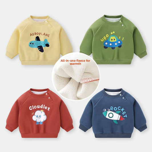 Children's Fleece-Lined Casual Sweatshirt