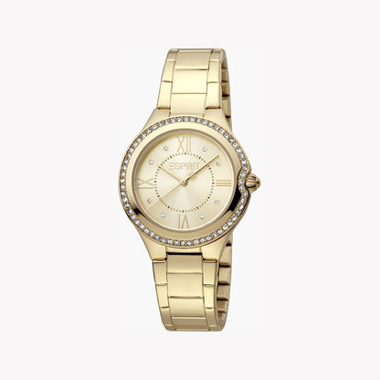 Esprit Women's Gold Stainless Steel Watch, Champagne Dial | ES1L263M0065