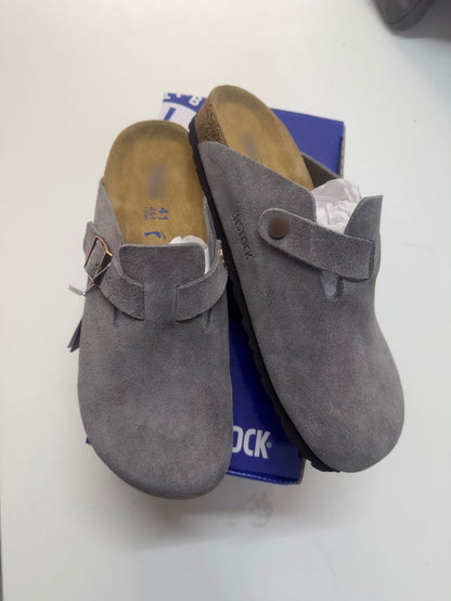 Unisex Leather Slippers with Cork Sole
