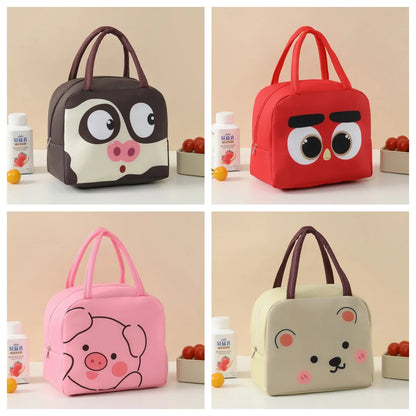 Cute Cartoon Waterproof Large Capacity Lunch Bag Lunch Box Storage Bag Unisex