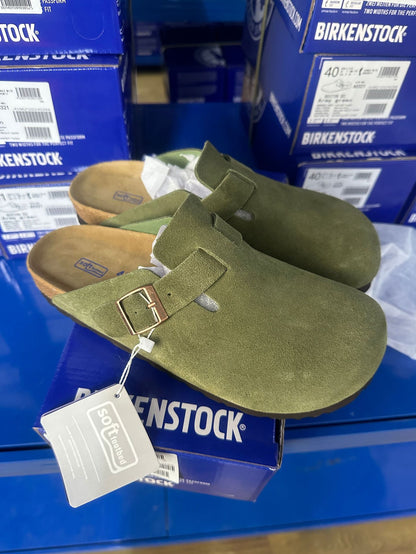 Unisex Leather Slippers with Cork Sole