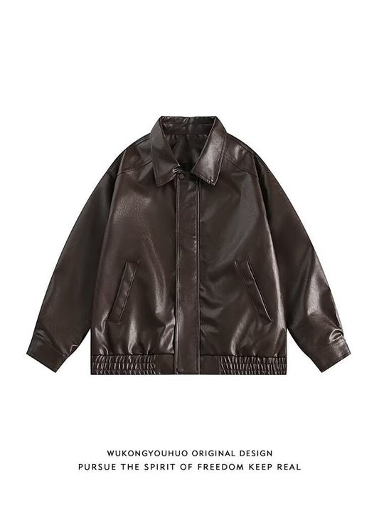 Solid Color Motorcycle Jacket