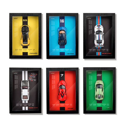 Three-dimensional photo frame hanging picture alloy car model