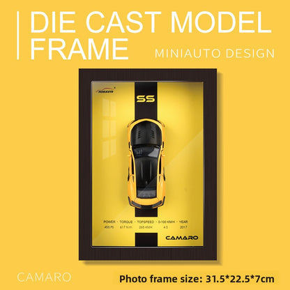 Three-dimensional photo frame hanging picture alloy car model
