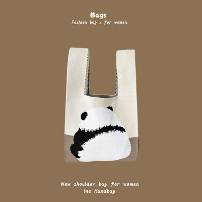 Women's Knitted Wool Bucket Bag