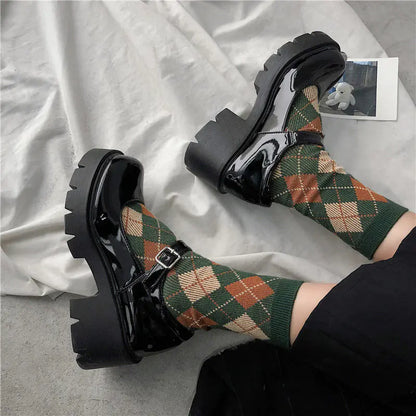 Mary Jane Chunky Heel Vintage Style Shoes