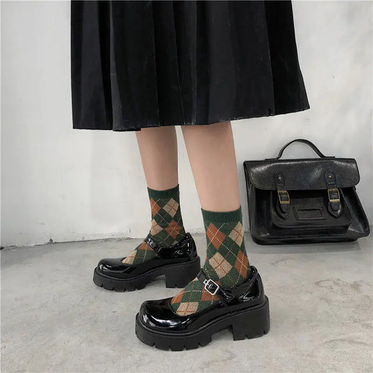 Mary Jane Chunky Heel Vintage Style Shoes